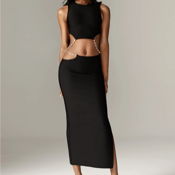 Elegant Black Bodycon Skirt Set
